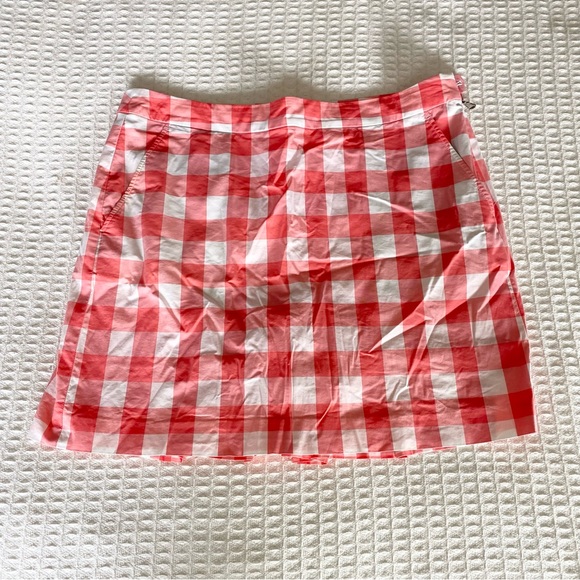 COPY - NEW Polo Ralph Lauren golf coral white gingham plaid skirt built in shor… - Picture 1 of 8